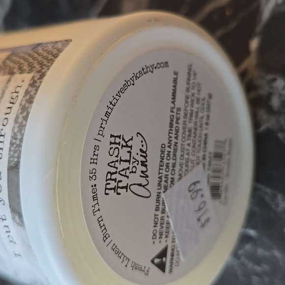 Trash Talk By Annie Jar Candle "Hope This Smells Better",Fresh Linen Scent,8 oz. - Picture 10 of 11